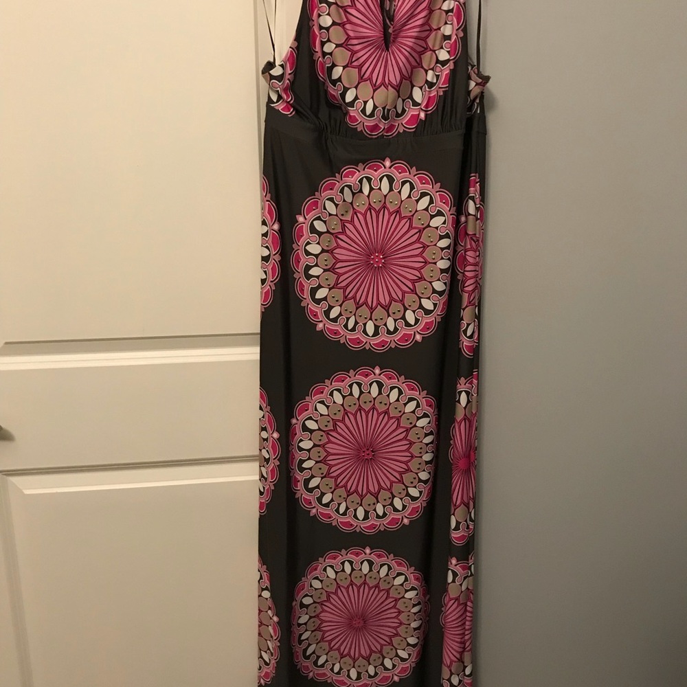 INC Long dress polyester and spandex with silver embellishes